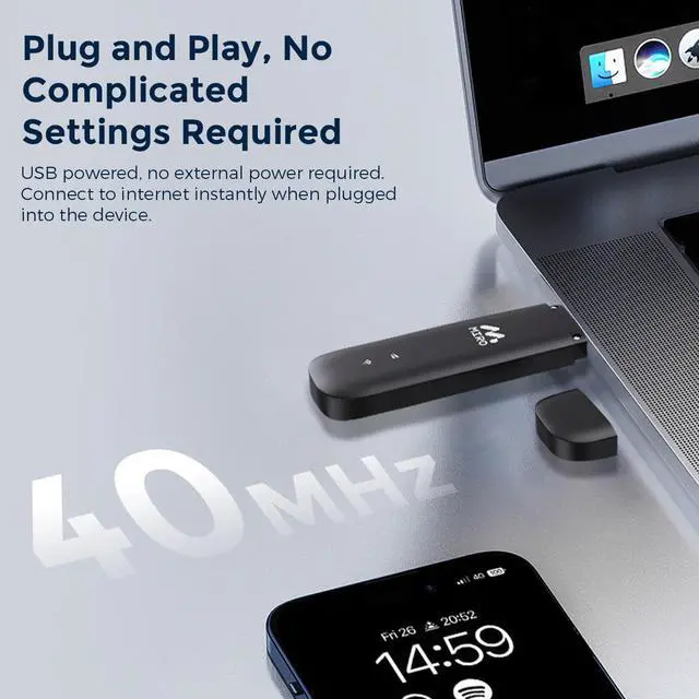 Alt view image 5 of 7 - MIRO UFI 4G LTE USB WiFi Dongle: Plug & Play Portable Hotspot, 150Mbps Speed, Dual SIM/SD Slots