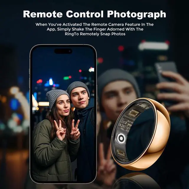 Alt view image 5 of 7 - MIRO R1 Smart Ring for Women & Men Health Tracker Blood Oxygen & Heart Rate Monitor Sleep Long Lasting Battery Smart Rings Brown 10