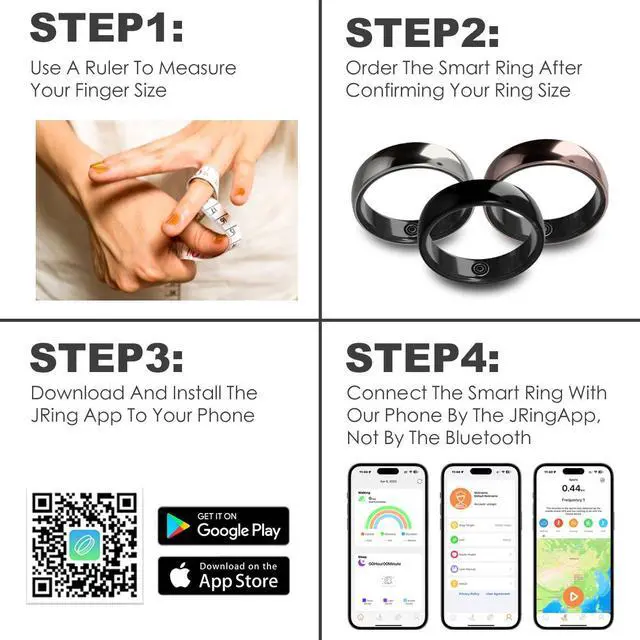 Alt view image 7 of 7 - MIRO R1 Smart Ring for Women & Men Health Tracker Blood Oxygen & Heart Rate Monitor Sleep Long Lasting Battery Smart Rings Brown 10