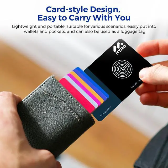 Alt view image 4 of 7 - MIRO TIS Smart Tracker: Apple Find My Integration, Global Tracking, Anti - Loss for Wallets/Keys/Luggage | Ultra - Thin, NFC Recovery & Safe Charging