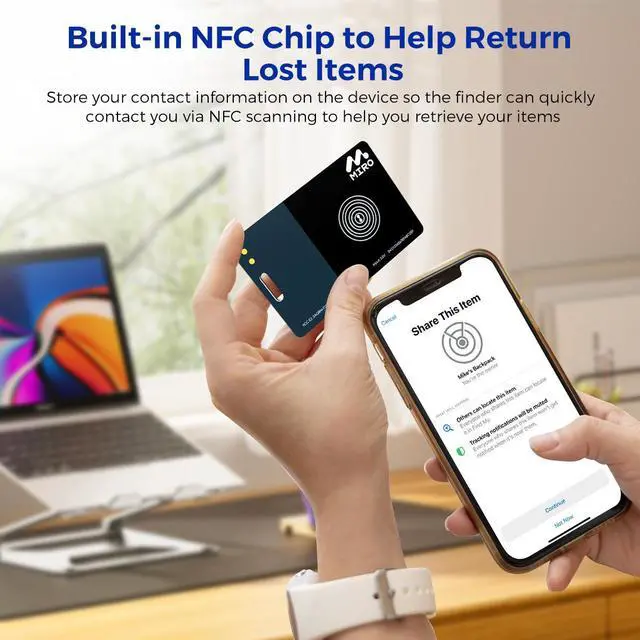 Alt view image 7 of 7 - MIRO TIS Smart Tracker: Apple Find My Integration, Global Tracking, Anti - Loss for Wallets/Keys/Luggage | Ultra - Thin, NFC Recovery & Safe Charging