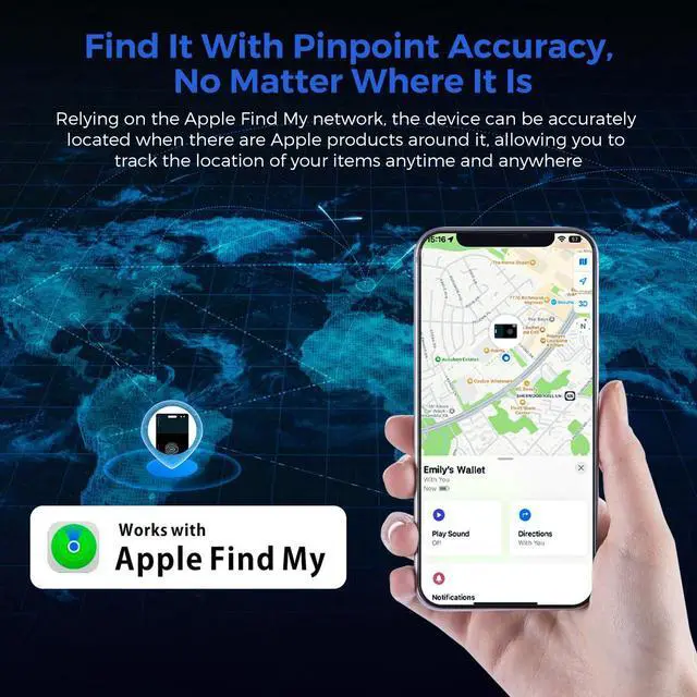 Alt view image 3 of 7 - MIRO TIS Smart Tracker: Apple Find My Integration, Global Tracking, Anti - Loss for Wallets/Keys/Luggage | Ultra - Thin, NFC Recovery & Safe Charging