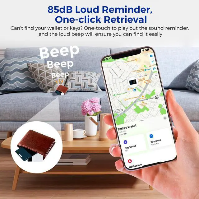 Alt view image 6 of 7 - MIRO TIS Smart Tracker: Apple Find My Integration, Global Tracking, Anti - Loss for Wallets/Keys/Luggage | Ultra - Thin, NFC Recovery & Safe Charging