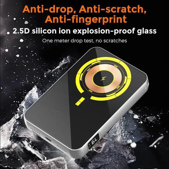 Alt view image 6 of 7 - MIRO V99 3-in-1 Magnetic Wireless Charger 5000mAh Multifunctional Power Bank Gaming Console 15W MegSafe 20W PD Fast Charge