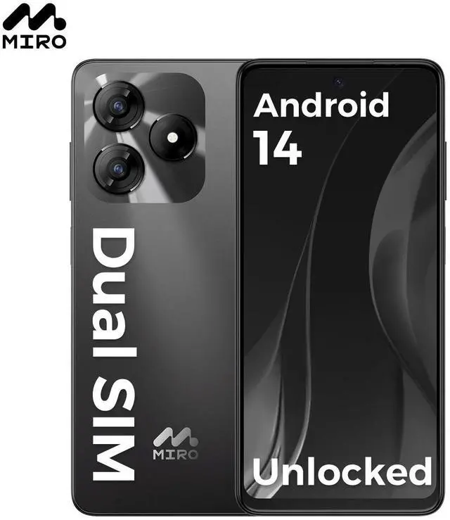 Main image of MIRO C1 Unlocked 4G Cellphone 6.56'' 50MP Camera Android 14 Smartphone 4+128GB 5000mAh Battery Unlock Smart Phone
