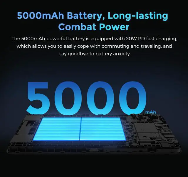 Alt view image 7 of 7 - Foxxd C10 Pro Unlocked Android 15 All-in-One Smart Tablet 10.1" HD Display 8MP Camera 4GB+64GB Quad-Core 5000mAh Battery