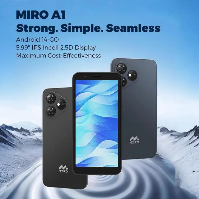 Alt view image 2 of 7 - MIRO A1 Cellphone 5.99'' HD IPS Incell 2.5D Display Octa-core Android 14 Smartphone 2+32GB TF, 3000mAh Battery Andriod Phone, Unlock Smart Phone, 4G Dual SIM, GPS,OTG- Blue