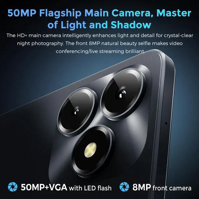 Alt view image 5 of 6 - MIRO S69 Pro 6.9" 120Hz Phone 5G Network 8+256GB 50MP Camera 5000mAh Battery Green