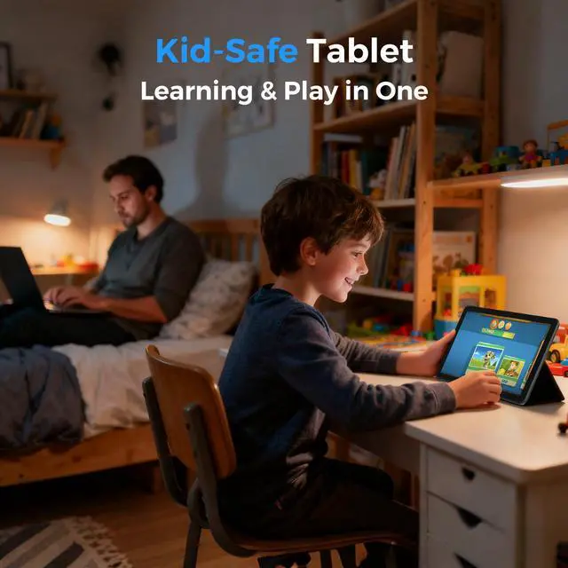 Alt view image 3 of 7 - Foxxd C10 Pro Unlocked Android 15 All-in-One Smart Tablet 10.1" HD Display 8MP Camera 4GB+64GB Quad-Core 5000mAh Battery