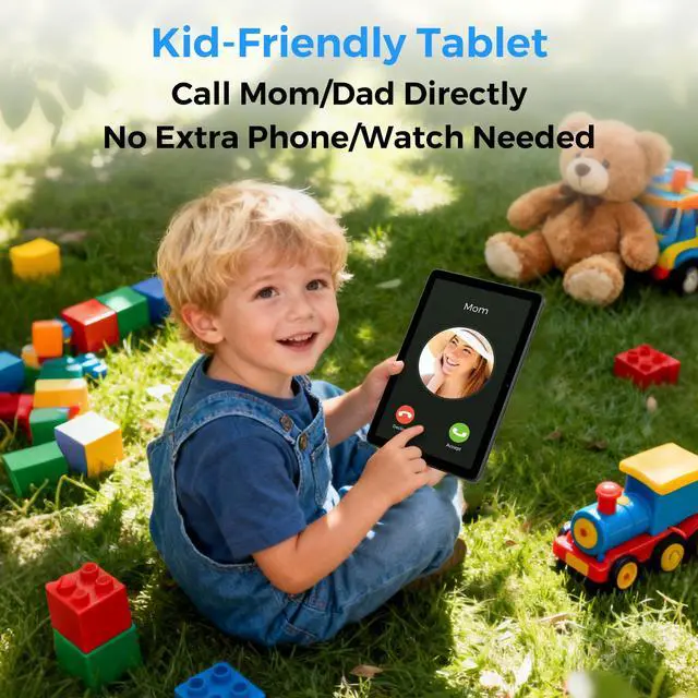 Alt view image 2 of 7 - Foxxd C10 Pro Unlocked Android 15 All-in-One Smart Tablet 10.1" HD Display 8MP Camera 4GB+64GB Quad-Core 5000mAh Battery