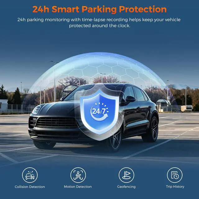 Alt view image 5 of 7 - MIRO VI03 4G LTE Dual Dash Cam Front and Rear, 4K Front 1080P Full HD, Motion G-Sensor, 24H Parking Monitor, Connected Smart APP, GPS, Night Vision