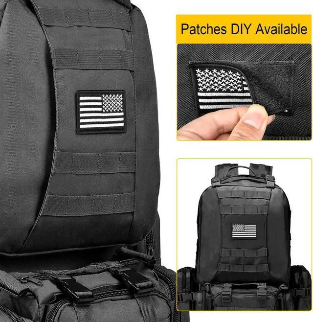 Alt view image 5 of 7 - Tactical Backpack Military Army Rucksack 60L Large Assault Pack Detachable Molle Bag