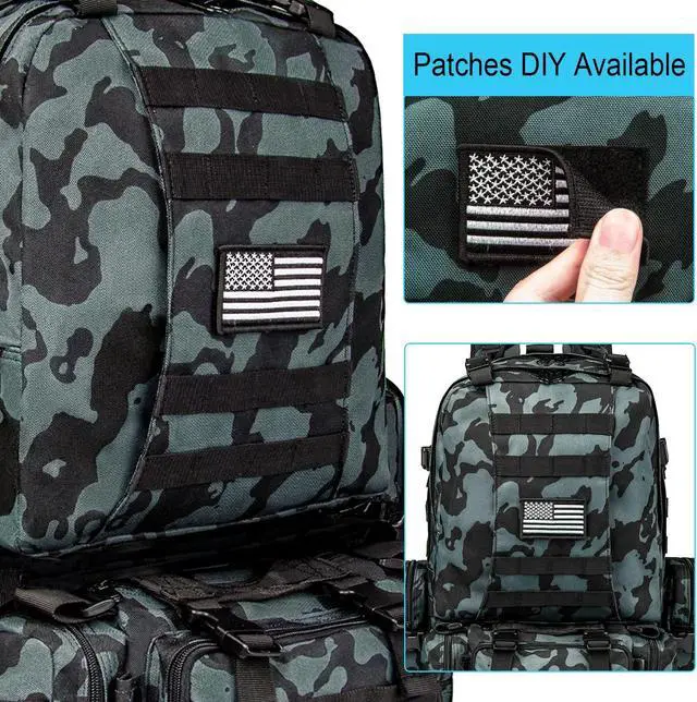 Alt view image 5 of 7 - Tactical Backpack Military Army Rucksack 60L Large Assault Pack Detachable Molle Bag