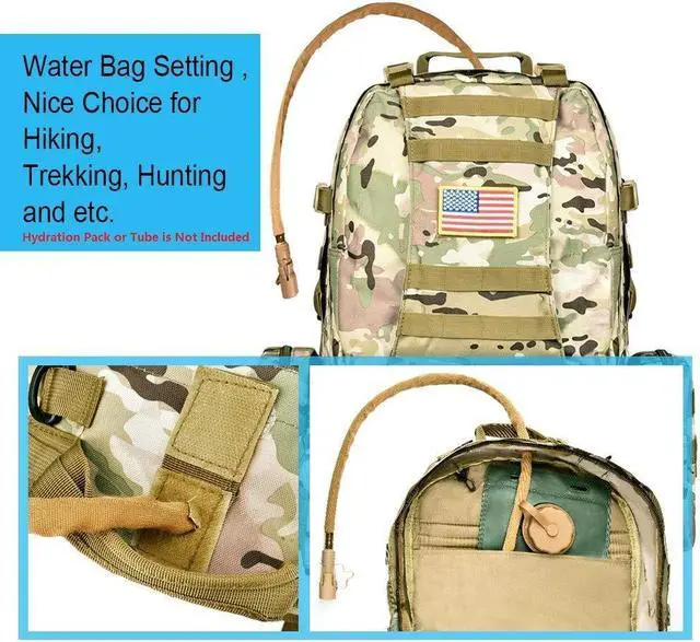 Alt view image 4 of 7 - CVLIFE Tactical Backpack Military Army Rucksack 60L Large Assault Pack Detachable Molle Bag