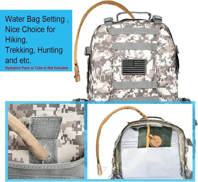 Alt view image 4 of 7 - Tactical Backpack Military Army Rucksack 60L Large Assault Pack Detachable Molle Bag