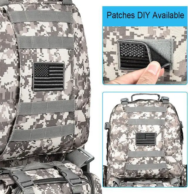 Alt view image 5 of 7 - Tactical Backpack Military Army Rucksack 60L Large Assault Pack Detachable Molle Bag