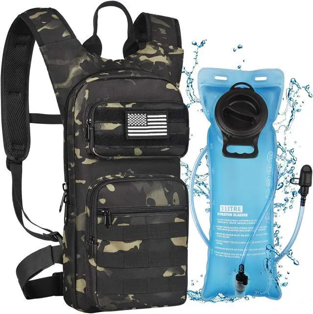 Main image of Hydration Backpack with 3L TPU Water Bladder, Tactical Molle Water Backpack for Men Women, Hydration Pack for Hiking, Biking, Running and Climbing