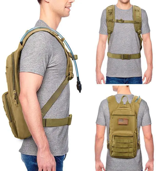 Alt view image 6 of 6 - 3L Hydration Backpack, Water Backpack with TPU Water Bladder, Hydration Pack for Men Women, Perfect Water Backpack for Hiking, Biking, and Hunting