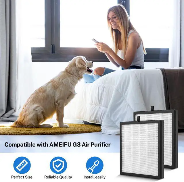 Alt view image 5 of 6 - True Hepa Replacement Filter Fits G3 Air Filter,Compatible with AMEIFU G3 Air Purifier(Sferf-30) and VEWIOR A3 Air Purifier,3-in-1 H13 True Hepa Filter Replacement,2 Pack
