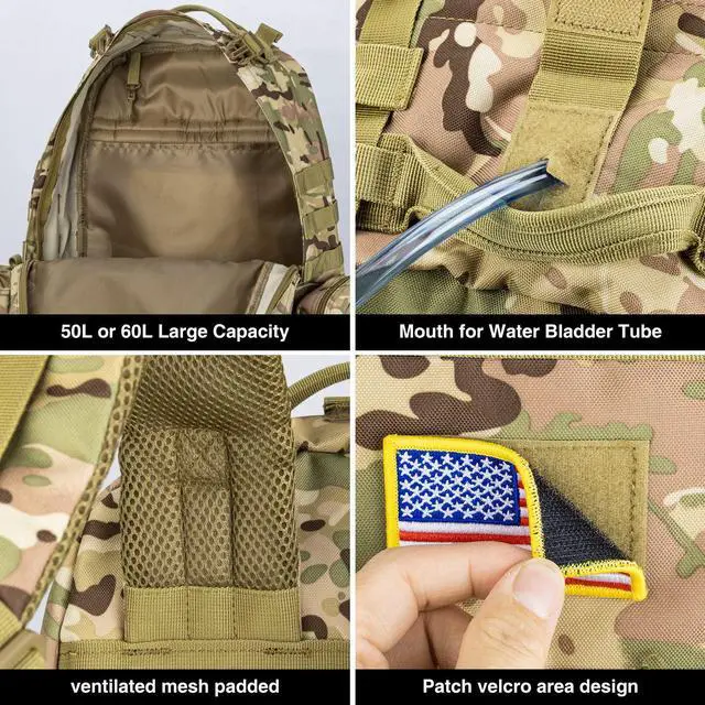 Alt view image 5 of 7 - NOOLA Military Tactical Backpack Molle Bag Army Assault Pack Detachable Rucksack