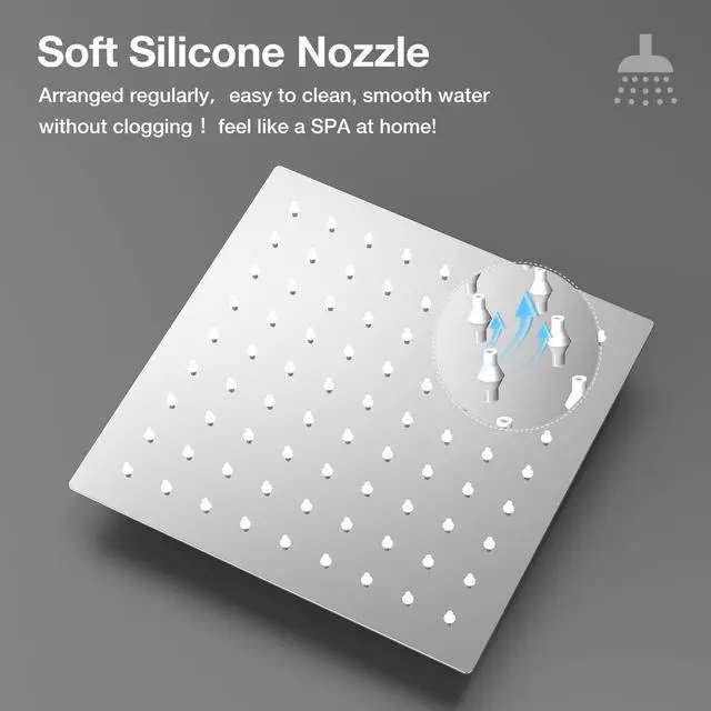 Alt view image 2 of 7 - Shower Faucet Set 8in Pressure Balance Shower Valve kit Rainfall Shower Head Stainless Steel Shower System Brass Rough-in Valve Polished Chrome