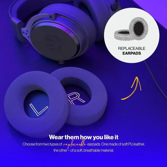 Alt view image 4 of 8 - ENDORFY VIRO Plus USB, Gaming over-ear headphones, USB 7.1 sound card, detachable microphone and cable, Soft memory foam earpads plus extra fabric pair, EY1A001