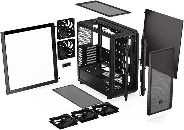 Alt view image 7 of 9 - ENDORFY Arx 700 Air, ATX PC case, computer case, 5x140mm PWM fans included, matx case, radiator up to 360mm, Maximum airflow, top and front mesh, EY2A012