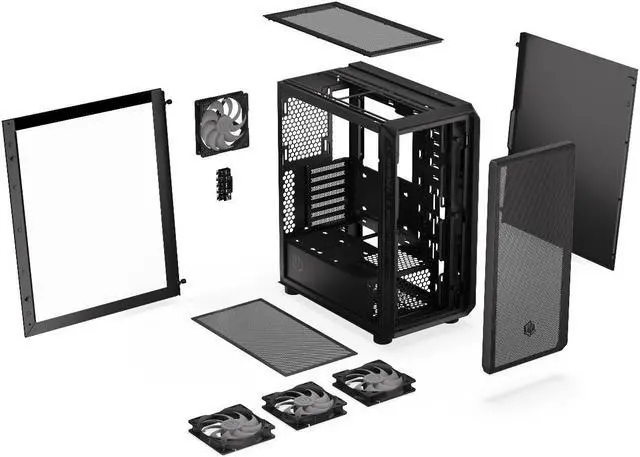 Alt view image 7 of 10 - ENDORFY Arx 500 ARGB, ATX PC case, computer case, 4x140mm ARGB PWM fans included, matx case, radiator up to 360mm, Maximum airflow, top and front mesh, EY2A011