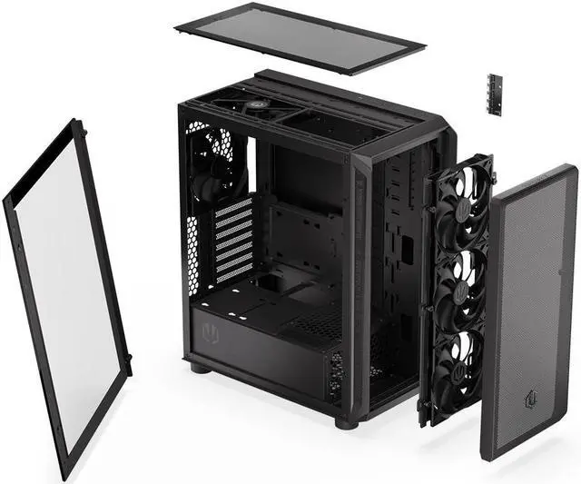 Alt view image 6 of 10 - ENDORFY Arx 500 Air, ATX PC case, computer case, 5x140mm PWM fans included, matx case, up to 360mm, Maximum airflow, top and front mesh, EY2A010