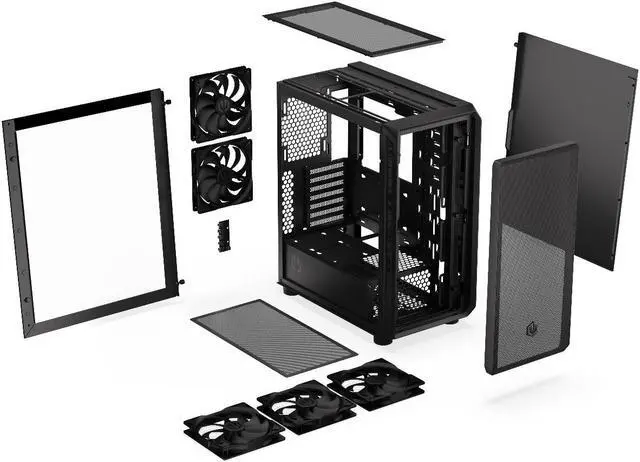 Alt view image 7 of 10 - ENDORFY Arx 500 Air, ATX PC case, computer case, 5x140mm PWM fans included, matx case, up to 360mm, Maximum airflow, top and front mesh, EY2A010