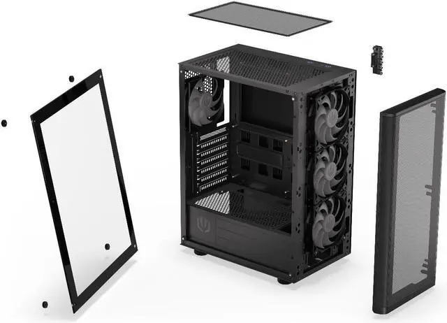 Alt view image 6 of 10 - ENDORFY Ventum 200 ARGB, ATX PC case, computer case, 4x120mm ARGB PWM fans included, matx case, radiator up to 360mm, Tempered glass side, top and front mesh, EY2A014