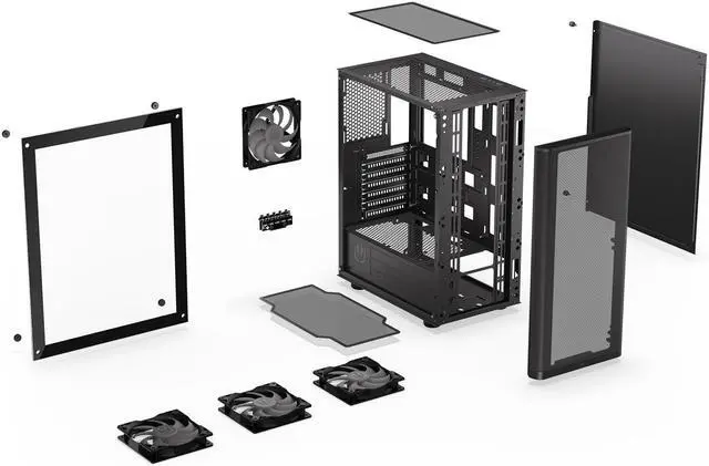 Alt view image 7 of 10 - ENDORFY Ventum 200 ARGB, ATX PC case, computer case, 4x120mm ARGB PWM fans included, matx case, radiator up to 360mm, Tempered glass side, top and front mesh, EY2A014