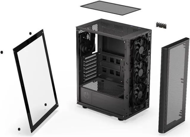 Alt view image 6 of 9 - ENDORFY Ventum 200 Air, ATX PC case, computer case, 4x120mm PWM fans included, matx case, radiator up to 360mm, Tempered glass side, top and front mesh, EY2A002