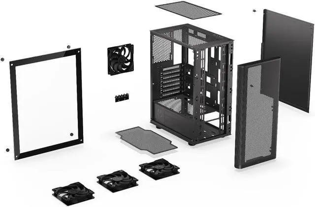 Alt view image 7 of 9 - ENDORFY Ventum 200 Air, ATX PC case, computer case, 4x120mm PWM fans included, matx case, radiator up to 360mm, Tempered glass side, top and front mesh, EY2A002