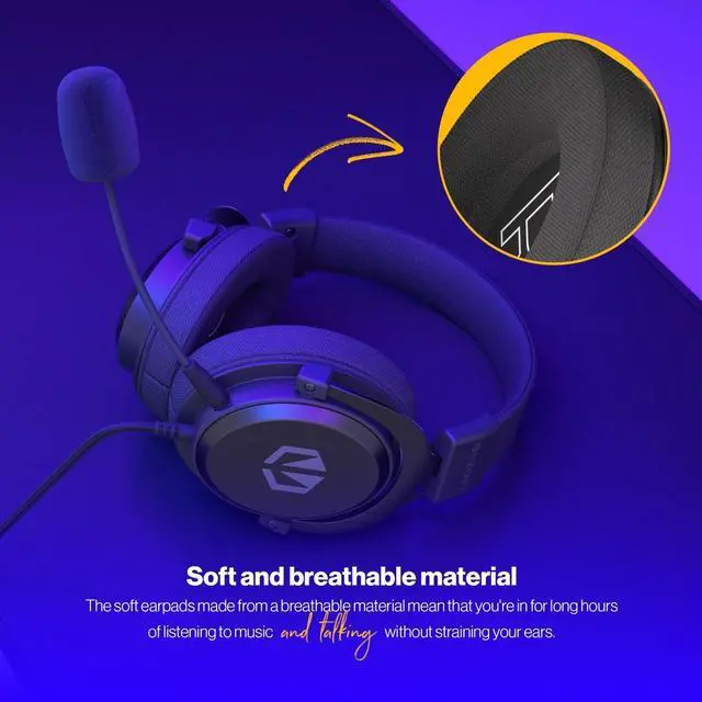 Alt view image 4 of 8 - ENDORFY Viro Infra, over-ear, PC gaming headset with detachable microphone, 50 mm driver, gaming headphones with mic, Soft breathable fabric earpads, EY1A003