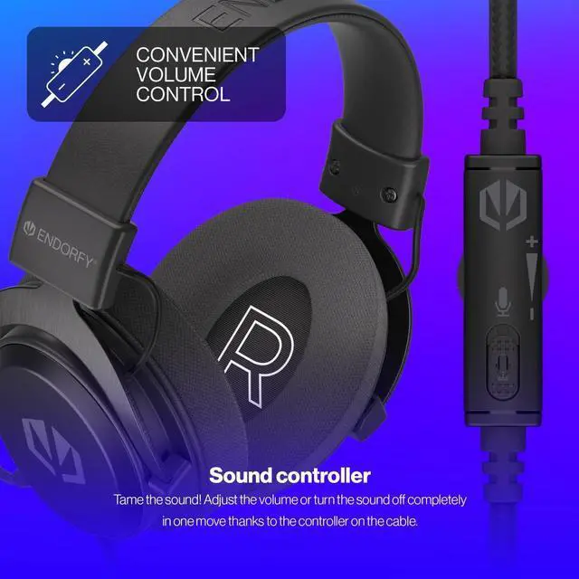 Alt view image 5 of 8 - ENDORFY Viro Infra, over-ear, PC gaming headset with detachable microphone, 50 mm driver, gaming headphones with mic, Soft breathable fabric earpads, EY1A003