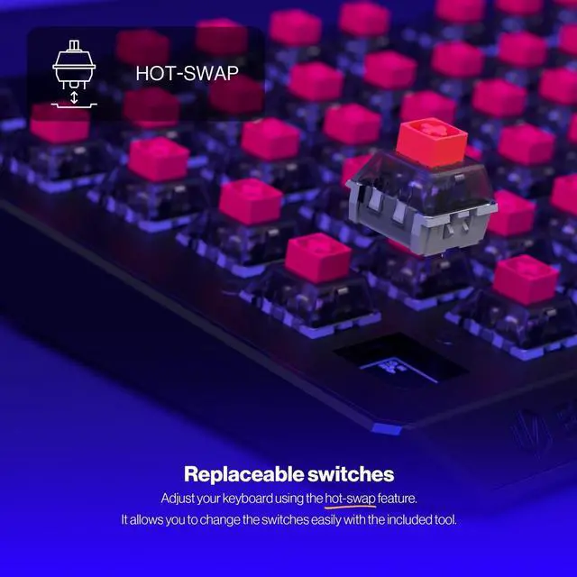 Alt view image 4 of 8 - ENDORFY Thock TKL Wireless Red, wireless gaming mechanical keyboard, USB Type C/Bluetooth/2.4Ghz, Hot-swappable switches, PBT keycaps, RGB Backlit, Kailh Box Red, 87 keys, EY5A080