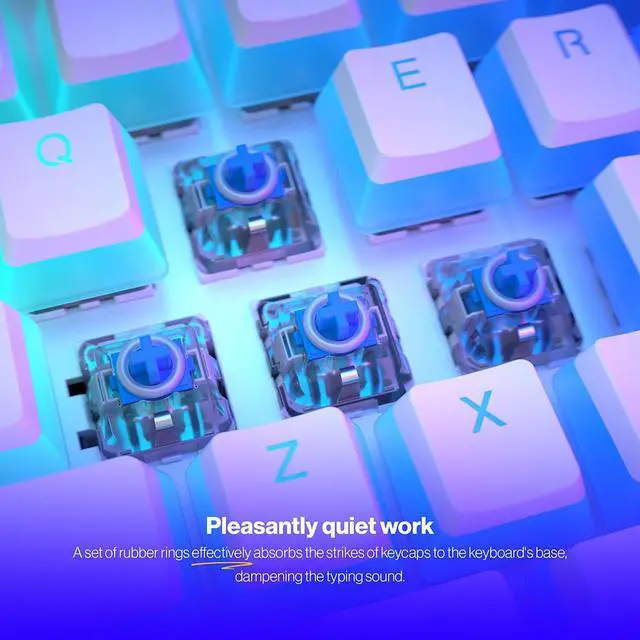 Alt view image 5 of 7 - ENDORFY PBT Pudding Onyx White Keycaps, US ANSI layout, Double Injection Technology, Broad keyboard compatibility, Silencing rubber Orings included, EY0E003