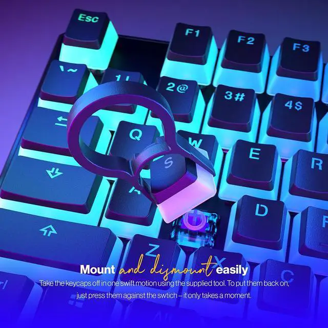 Alt view image 5 of 6 - ENDORFY PBT Pudding Keycaps, US ANSI layout, Double Injection Technology, Broad keyboard compatibility, Silencing rubber Orings included, EY0E002