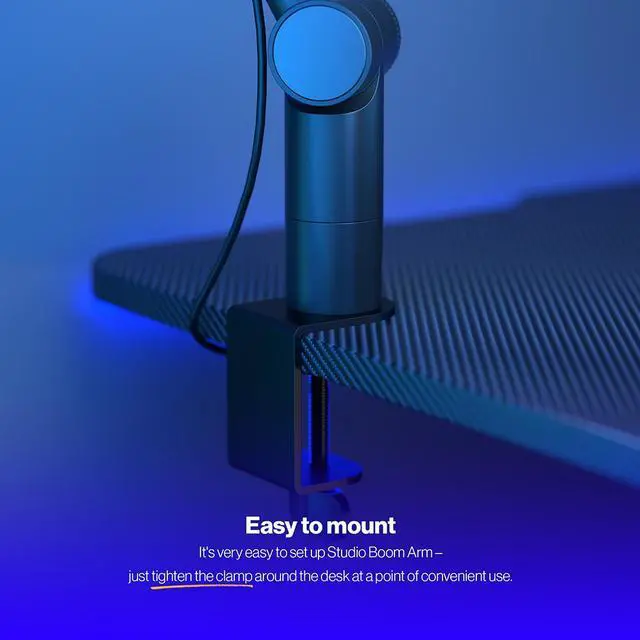 Alt view image 4 of 5 - ENDORFY Studio Boom Arm, microphone arm, light arm, USB-C and USB-B cables included, 360 degrees rotation, 3/8 to 5/8 adapter included, EY0A005