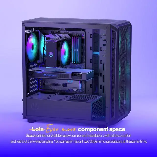 Alt view image 6 of 9 - ENDORFY Arx 700 ARGB, ATX PC case, computer case, 4x140mm ARGB PWM fans included, matx case, radiator up to 360mm, Maximum airflow, top and front mesh, EY2A013