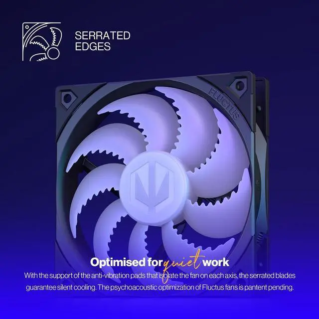 Alt view image 3 of 8 - ENDORFY Fluctus 120 PWM ARGB, PC case fan, 120mm ARGB, push and pull orientation, high performance against flow restrictions, integrated anti-vibration pads, EY4A002