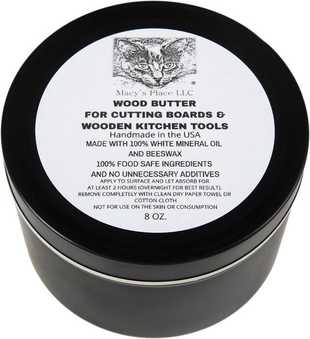Wood Butter 8 oz Cutting Board Wax Conditioner for Wood Kitchen Tools and  Butcher Block. Support Animal Rescue. Handmade with Food Grade Mineral Oil  and Beeswax. 