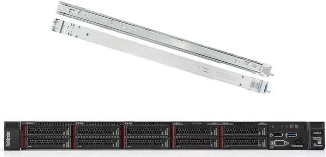 Main image of Lenovo ThinkSystem SR250 Rack Server Bundle with Rail Kit, Windows Server 2019, Intel Xeon E-2136 6-Core 3.3GHz,16GB DDR4, 8TB HDD, RAID