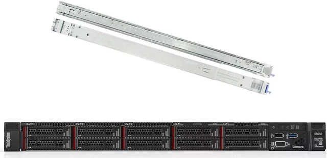 Alt view image 2 of 4 - Lenovo ThinkSystem SR250 Rack Server Bundle with Rail Kit, Windows Server 2019, Intel Xeon E-2136 6-Core 3.3GHz, 128GB DDR4, 8TB SSD, RAID