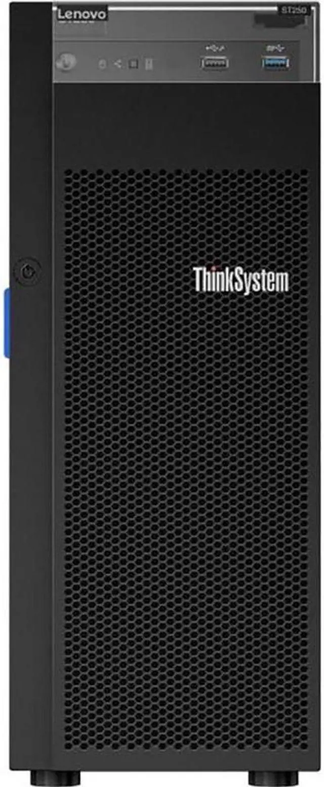 Alt view image 2 of 5 - Lenovo ThinkSystem ST258 Tower Server, Intel Xeon 3.3GHz CPU, 64GB DDR4 2666MHz RAM, 16TB HDD Storage, JBOD RAID, Windows Server 2019