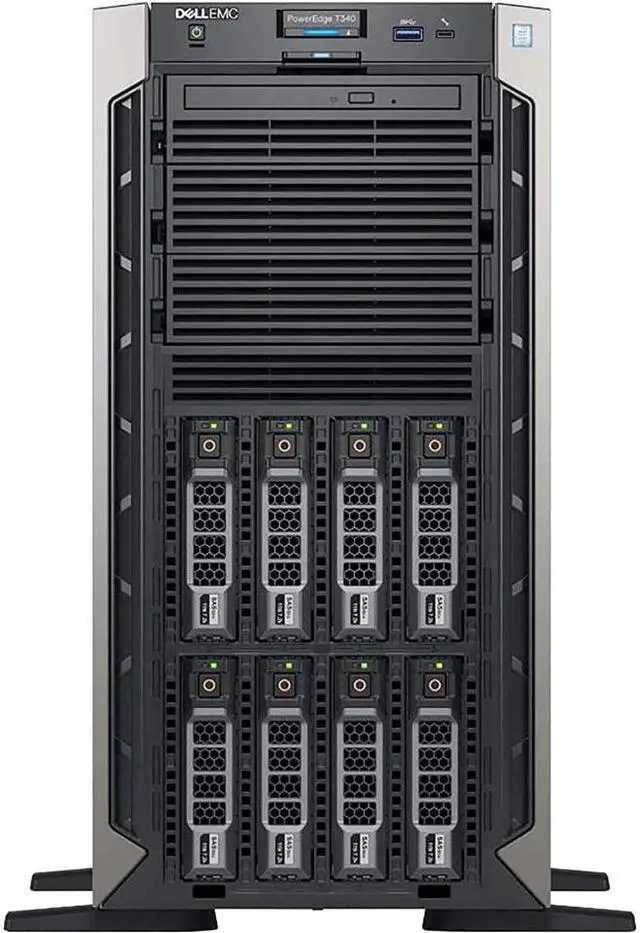 Alt view image 2 of 6 - Dell PowerEdge T340 Tower Server, Intel Xeon E-2124 Quad-Core 3.3GHz 8MB, 32GB DDR4 RAM, 8TB Storage, RAID, iDRAC9, Single PSU