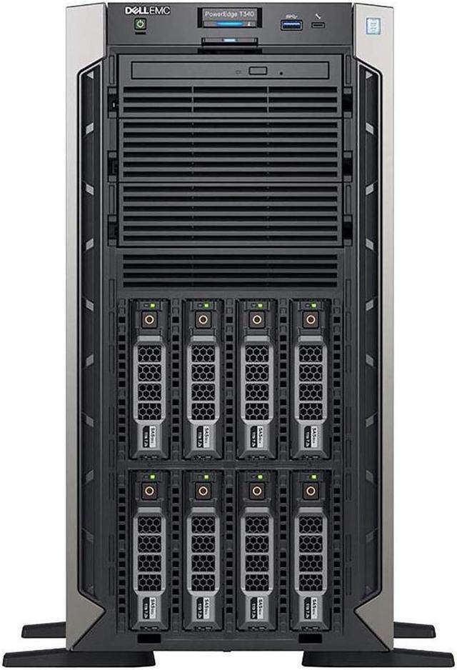 Alt view image 3 of 4 - Dell PowerEdge T340 Tower Server Bundle with 16GB USB Flash Drive, 4 Bay, Intel Xeon E-2124 Quad-Core 3.3GHz 8MB, 64GB DDR4 RAM, 32TB (4 x 8TB) HDD, PERC S140 RAID, Single PSU