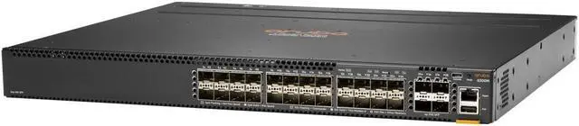 Main image of HPE Aruba 6300M is a managed switch featuring 24 ports, designed for rack-mounting. Its model number is JL658A.