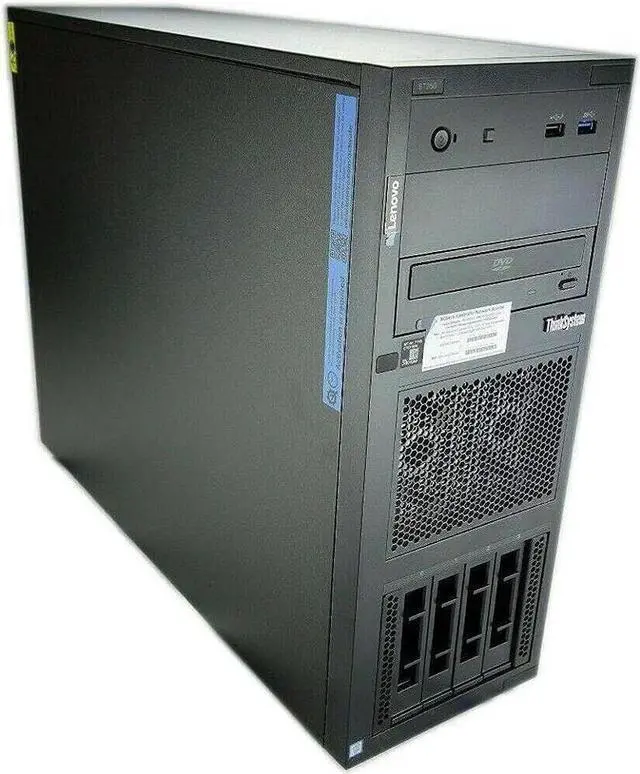 Alt view image 3 of 3 - Lenovo ThinkSystem ST250 Tower Server Including Intel Xeon 3.3GHz CPU, 32GB DDR4 2666MHz RAM, 8TB HDD Storage, JBOD RAID